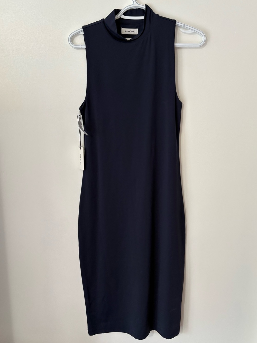 Babaton Sleeveless Mock Neck Midi Dress